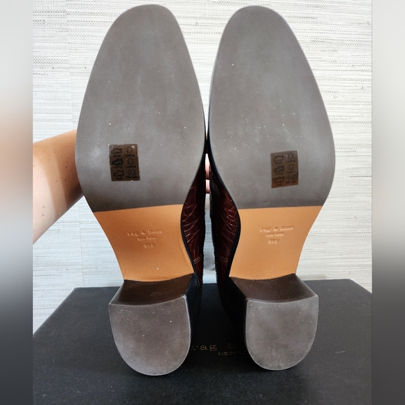 NEW rag & bone Hazel ankle boot, Crocodile brown leather sz 39.5, 9 - Picture 8 of 11